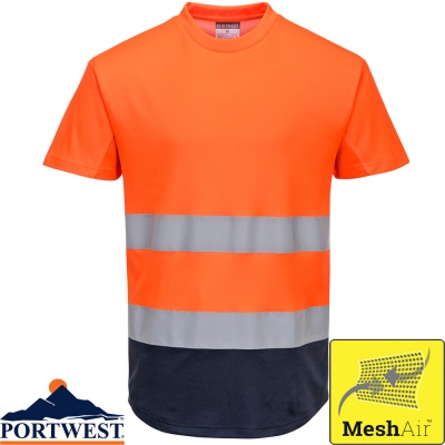 Portwest Two-Tone Hi Vis Mesh T-Shirt - C395